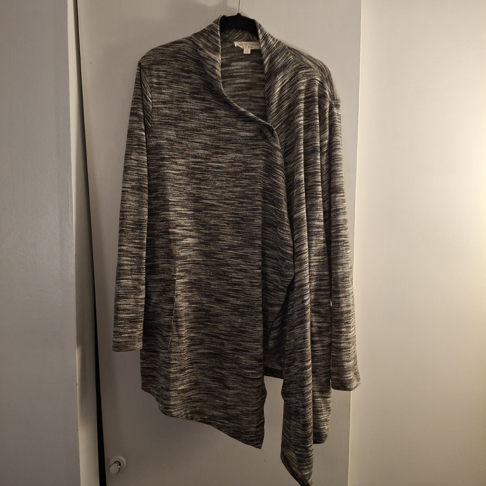 Alchemy Thread Heathered Gray Women's Asymmetrical Hem Sweater